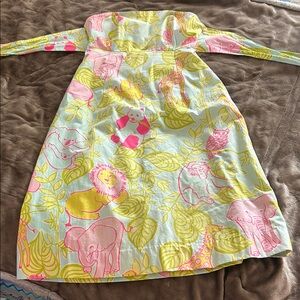 Lilly Pulitzer Strapless Women’s Dress in Pastel Safari Print